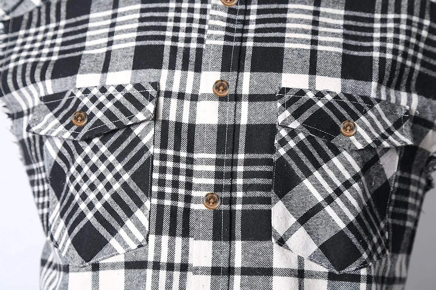 NUTEXROL Men's Casual Flannel Plaid Shirt Sleeveless Plus Size Vest