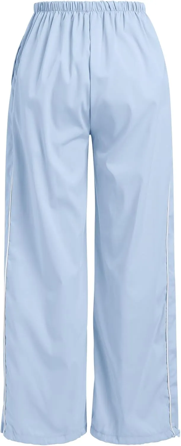 ODASDO Women Drawstring Baggy Jogger Sweatpants with Pockets Elastic Waist Casual Loose Track Pants Yoga Punk Hip Hop Pants