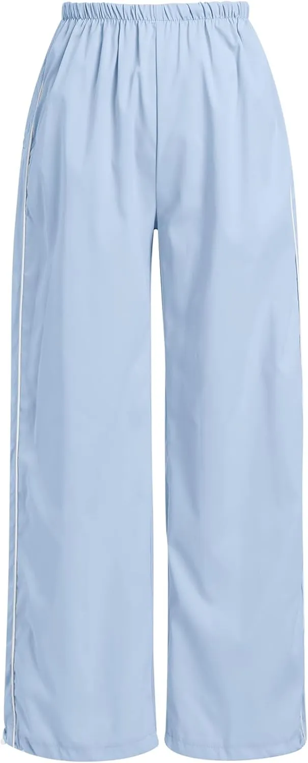 ODASDO Women Drawstring Baggy Jogger Sweatpants with Pockets Elastic Waist Casual Loose Track Pants Yoga Punk Hip Hop Pants