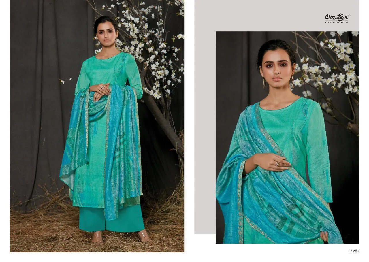 OMTEX AASA LAWN COTTON DIGITAL PRINT DRESS MATERIAL WITH HANDWORK