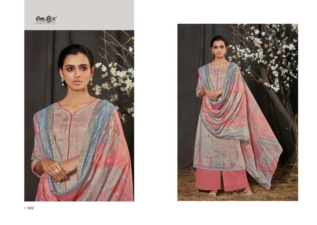 OMTEX AASA LAWN COTTON DIGITAL PRINT DRESS MATERIAL WITH HANDWORK