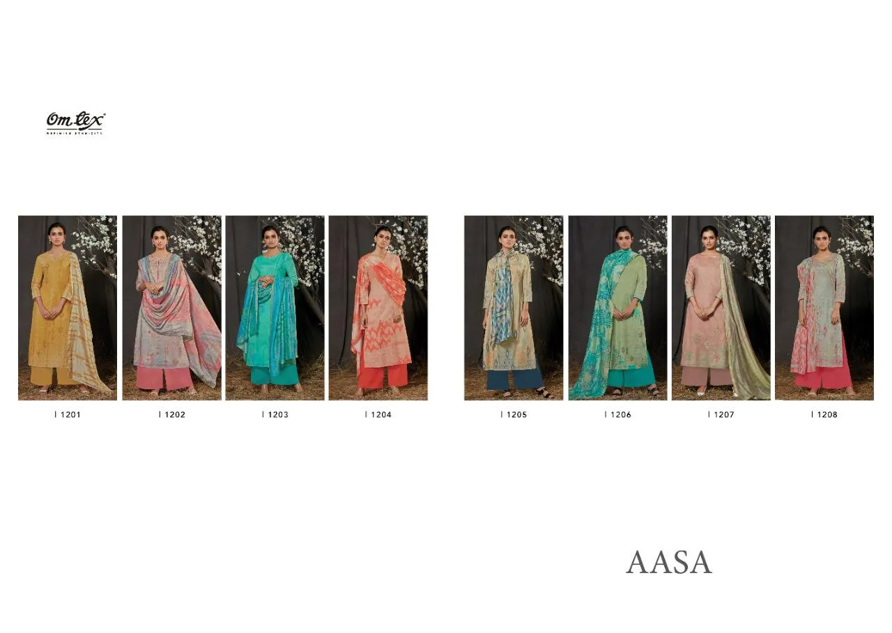 OMTEX AASA LAWN COTTON DIGITAL PRINT DRESS MATERIAL WITH HANDWORK