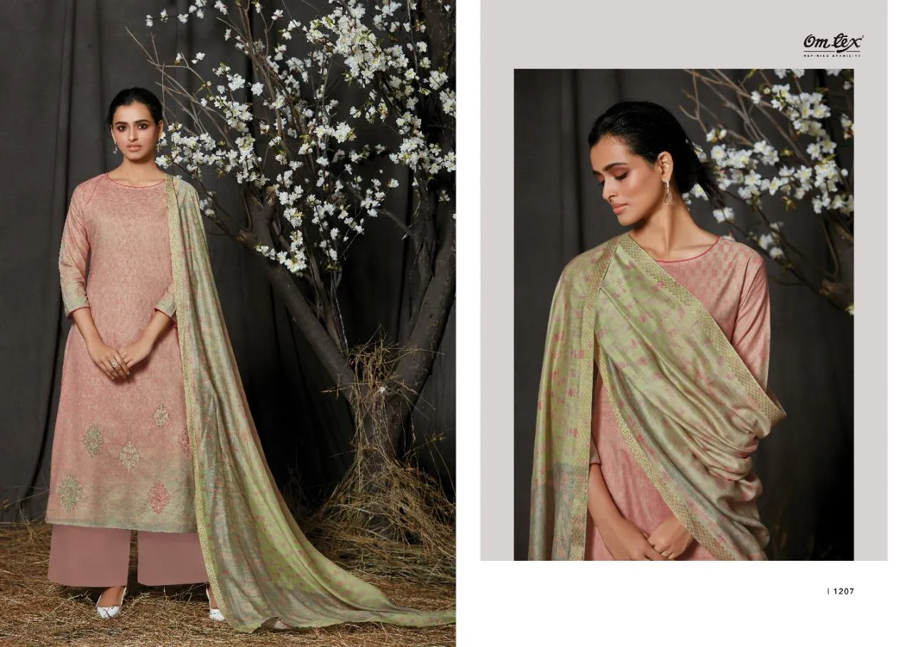 OMTEX AASA LAWN COTTON DIGITAL PRINT DRESS MATERIAL WITH HANDWORK