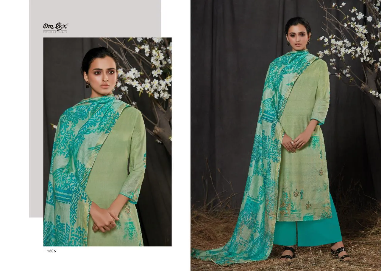 OMTEX AASA LAWN COTTON DIGITAL PRINT DRESS MATERIAL WITH HANDWORK