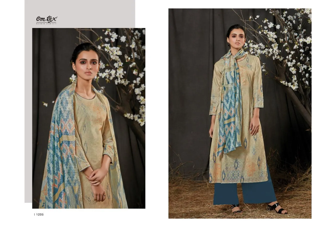 OMTEX AASA LAWN COTTON DIGITAL PRINT DRESS MATERIAL WITH HANDWORK