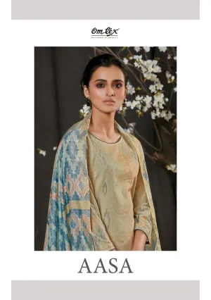 OMTEX AASA LAWN COTTON DIGITAL PRINT DRESS MATERIAL WITH HANDWORK