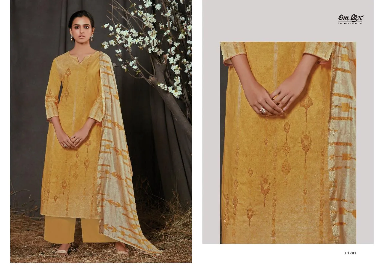 OMTEX AASA LAWN COTTON DIGITAL PRINT DRESS MATERIAL WITH HANDWORK
