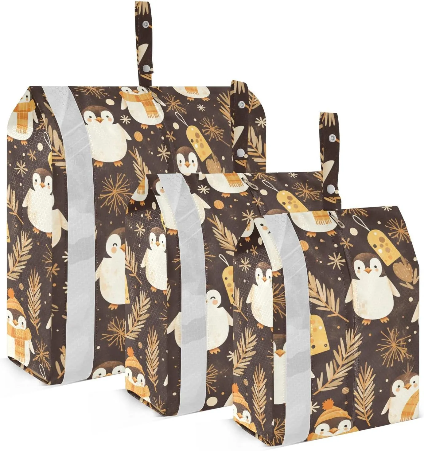 Penguin Rose Gold 3 Set Travel Packing Cubes For Suitcases Stackable Garment Bag Closet Storage Travel Bag Organizer Carry On Organizer