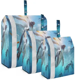 Penguins Swimming Packing Cubes for Travel 3 Set Expandable Compression Luggage Packing Organizers for Carry on Suitcase Travel Essentials Luggage Organizer Bags Set