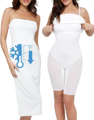 Popilush Maxi Womens Shapewear Dress Long Dresses Built-in Bra Slip with Adjustable Straps Bodycon Tube