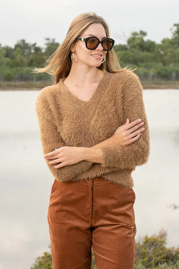 Queencii  Pauline Sweater Brown