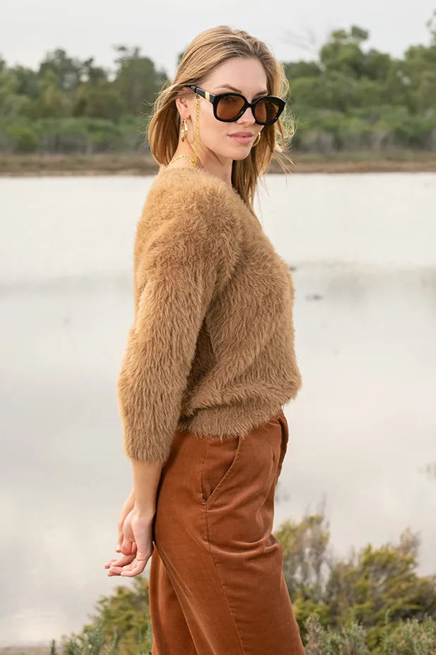 Queencii  Pauline Sweater Brown