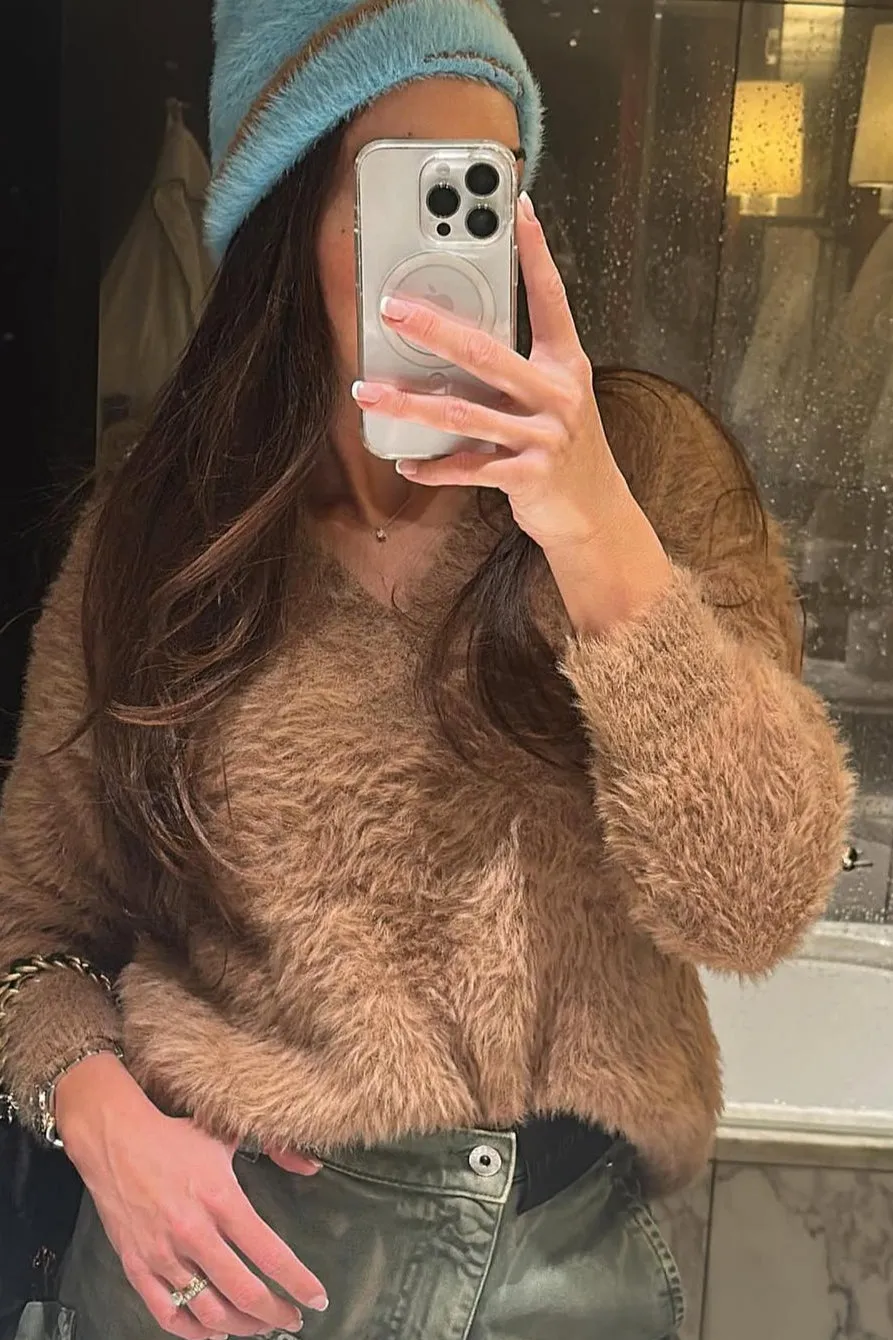 Queencii  Pauline Sweater Brown