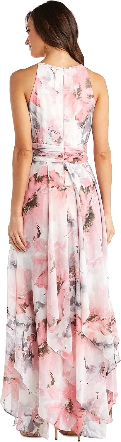 R&M Richards Womens Metallic Maxi Maxi Dress