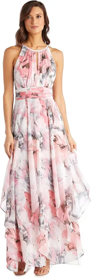 R&M Richards Womens Metallic Maxi Maxi Dress
