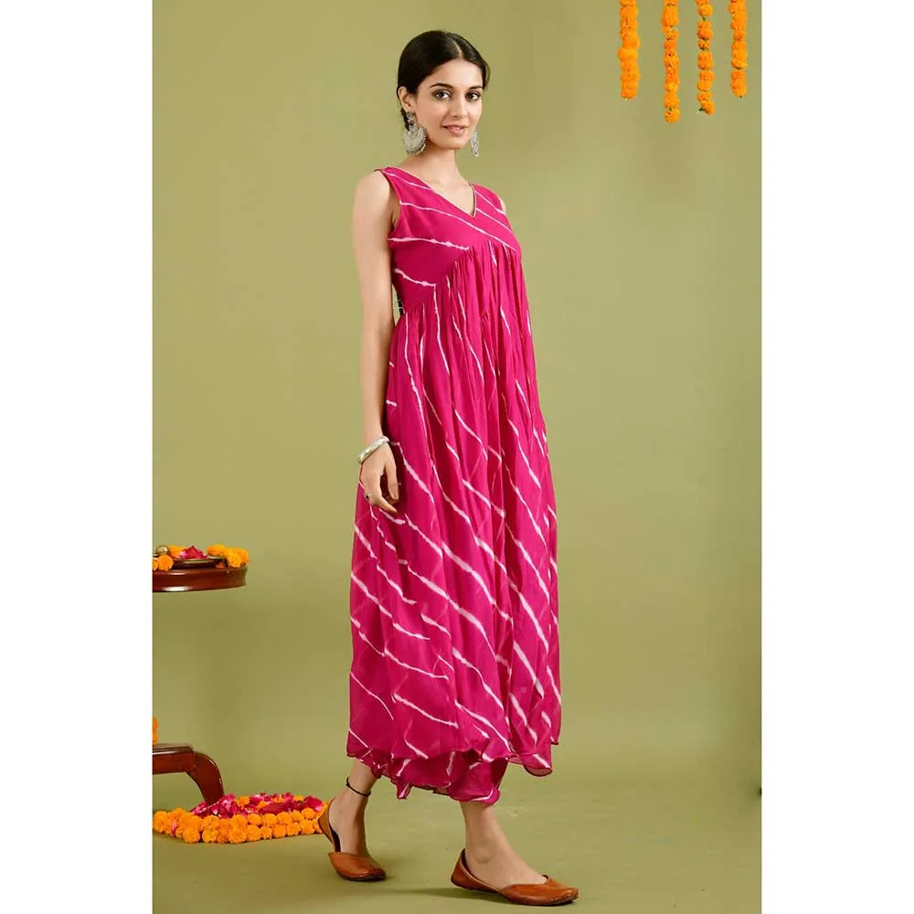Rangpur Women Pink Leheriya (Set of 2)
