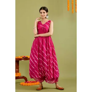 Rangpur Women Pink Leheriya (Set of 2)