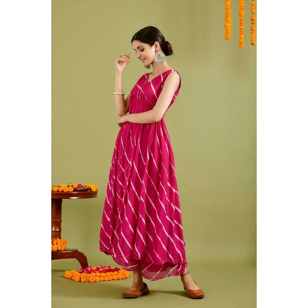 Rangpur Women Pink Leheriya (Set of 2)