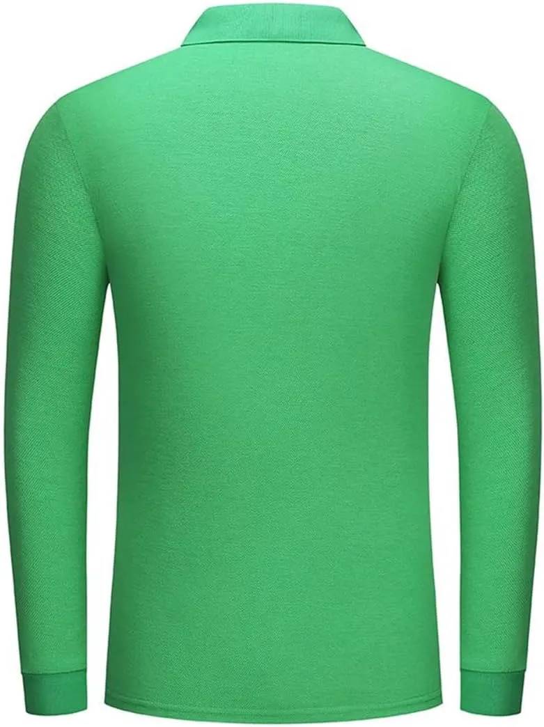 Rfmfkkg Mens Poloshirt Long Sleeves Shirt Casual T-Shirt Button Quick Dry Sports Shirts
