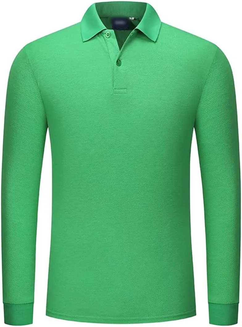 Rfmfkkg Mens Poloshirt Long Sleeves Shirt Casual T-Shirt Button Quick Dry Sports Shirts