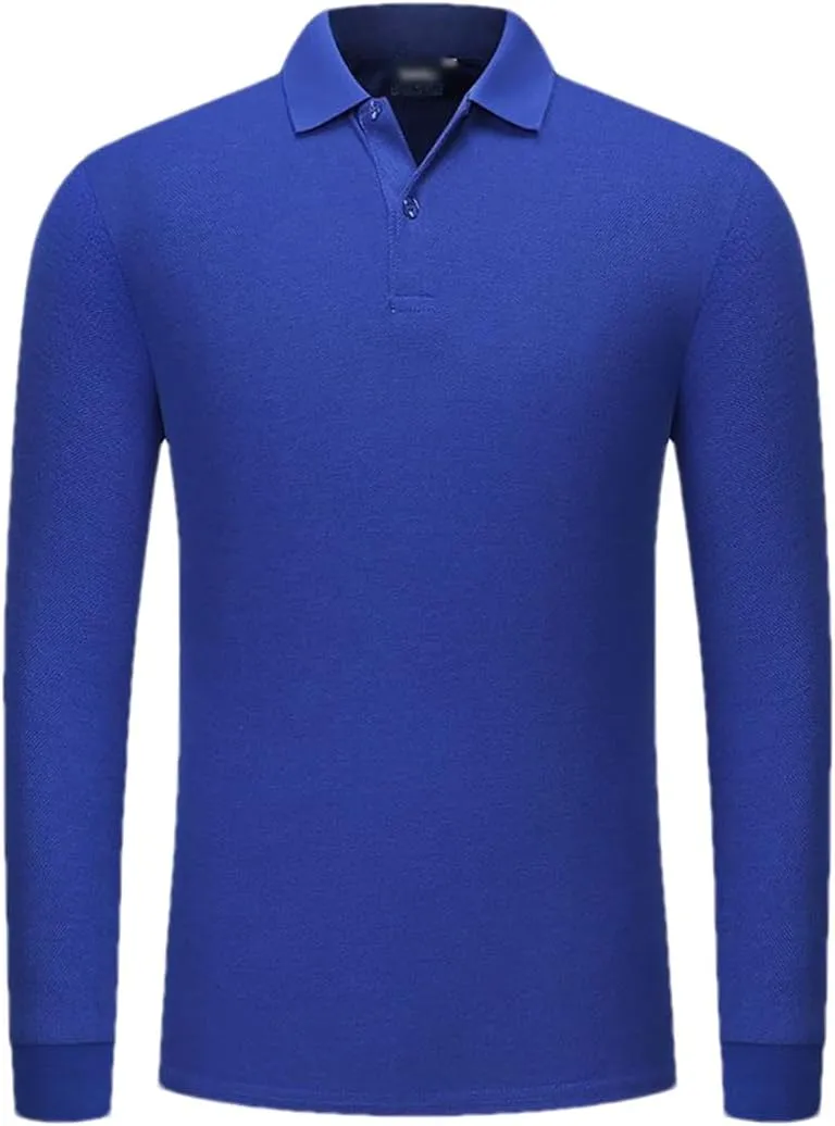 Rfmfkkg Mens Poloshirt Long Sleeves Shirt Casual T-Shirt Button Quick Dry Sports Shirts