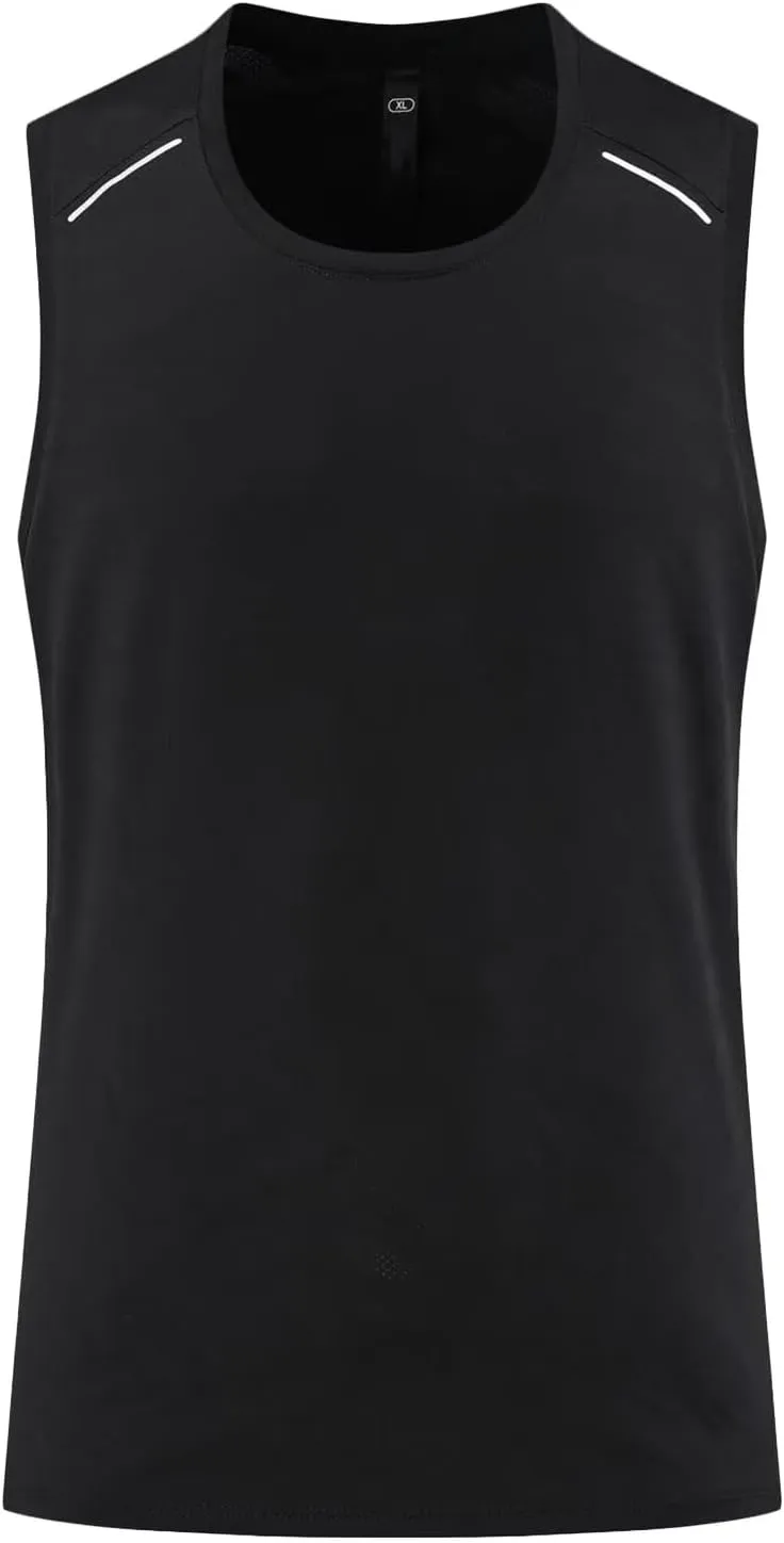 Rivccku Men's Athletic Workout Tank Tops Sleeveless Running Shirts Training Quick Dry Gym Vest