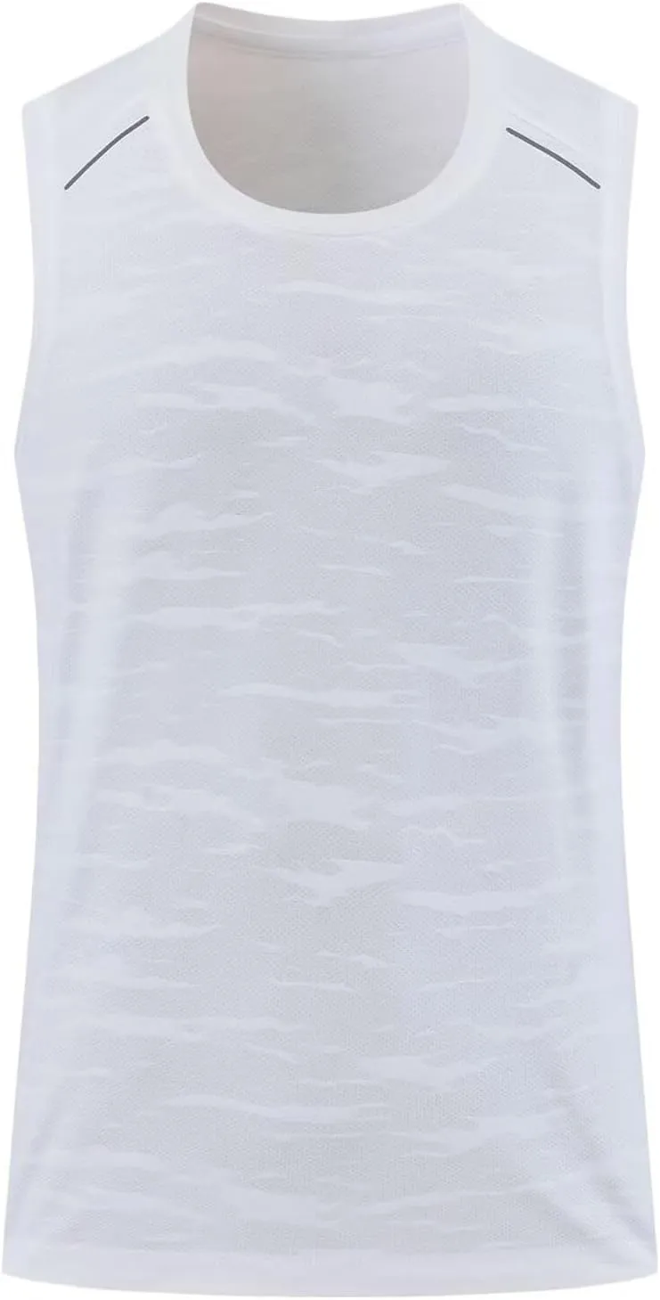 Rivccku Men's Athletic Workout Tank Tops Sleeveless Running Shirts Training Quick Dry Gym Vest