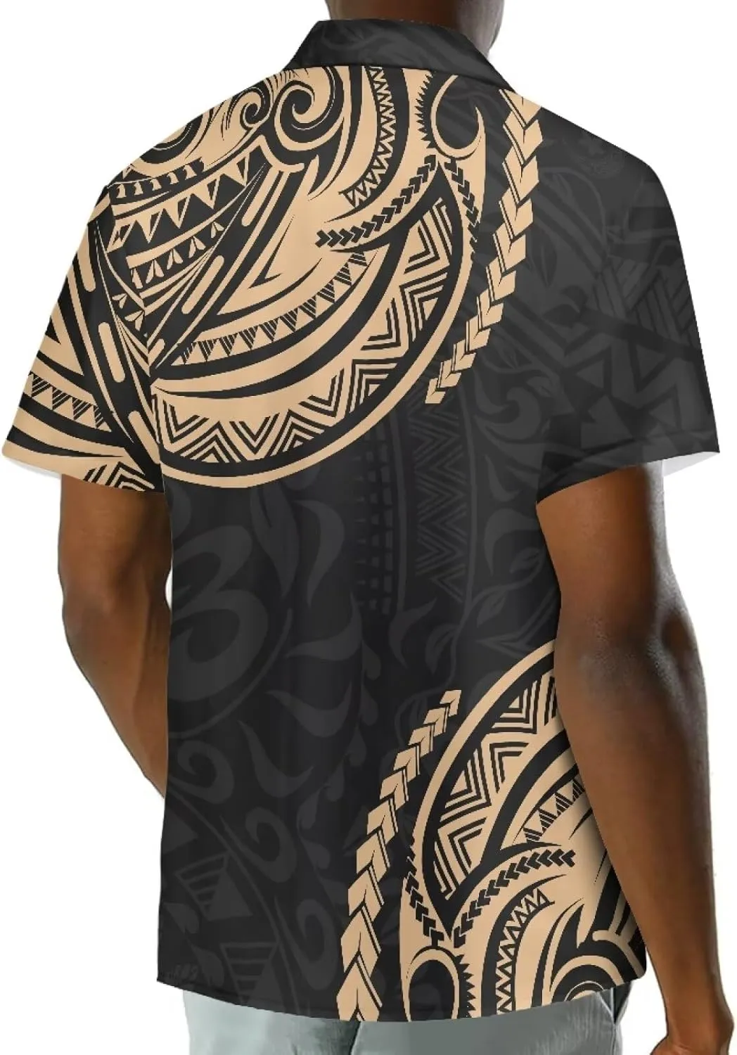 Samoa Couple Outfit Polynesian Dress for Women Traditional Puletasi Shirts for Men Strapless Ruffle Dresses