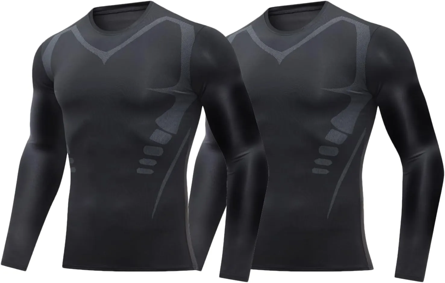 sandbank Men's Compression Shirts Long Sleeve Athletic Workout Base Layer Top Multi Packs