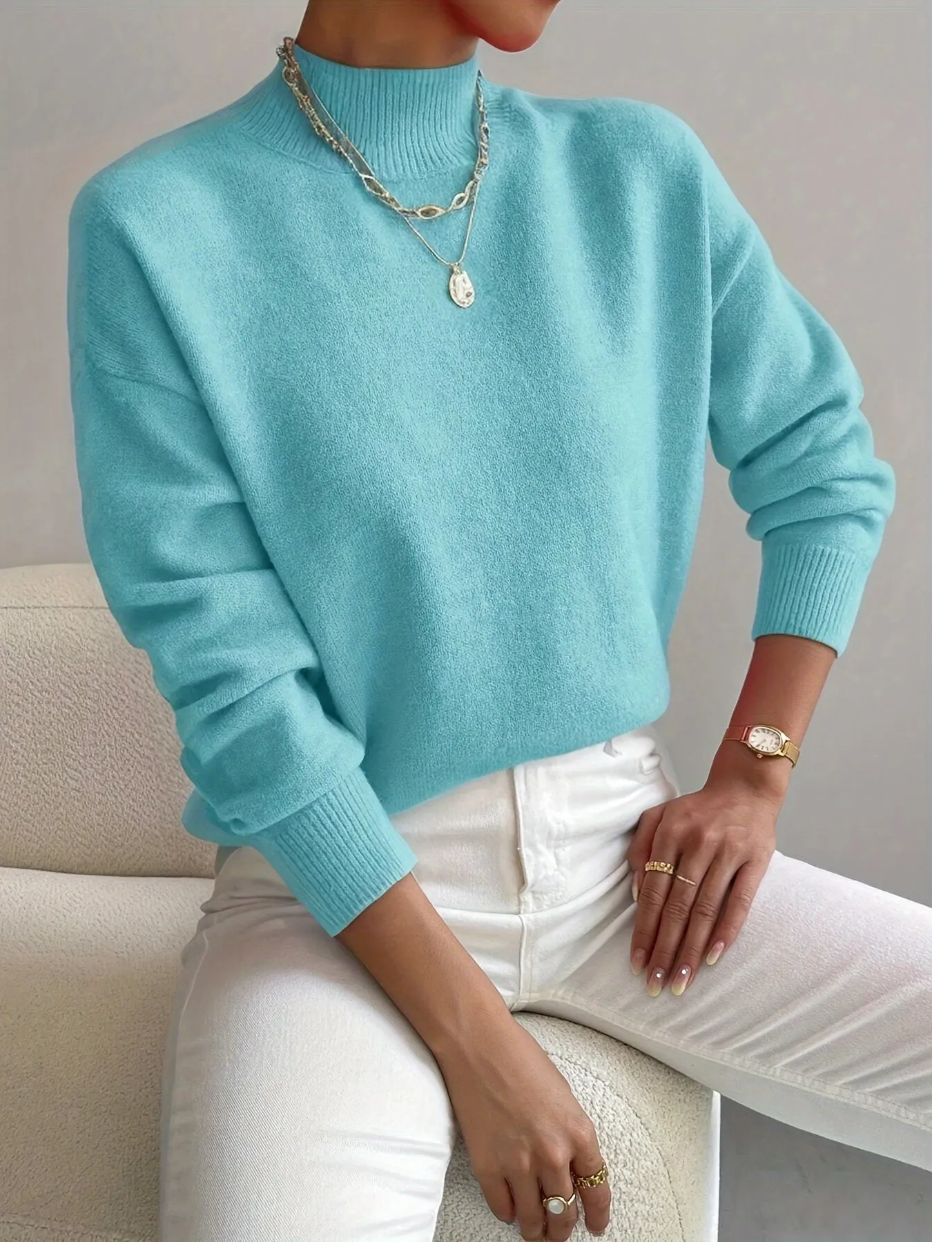 Sarah | Classic High-Neck Jumper