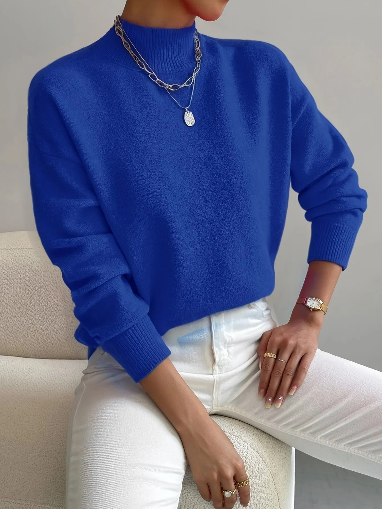 Sarah | Classic High-Neck Jumper
