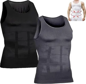 Shaperluv Tank 2.0 Mens, Mens Compression Tank, Mens Tummy Control Shapewear, Tight Undershirt for Men
