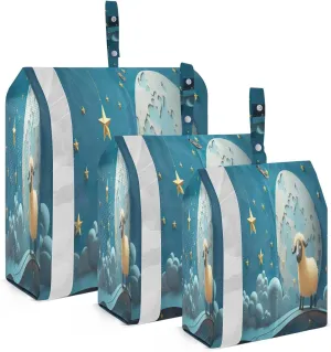Sheep Star Blue Packing Cubes for Suitcases 3 Set Compression Expandable Luggage Packing Organizers for Carry on Suitcase Travel Accessories Luggage Organizer Bags Set