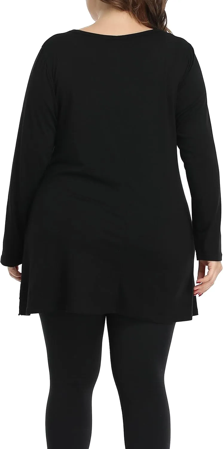 Shiaili Heather Plus Size Tunic Tops for Women Long Flowy Shirts for Leggings