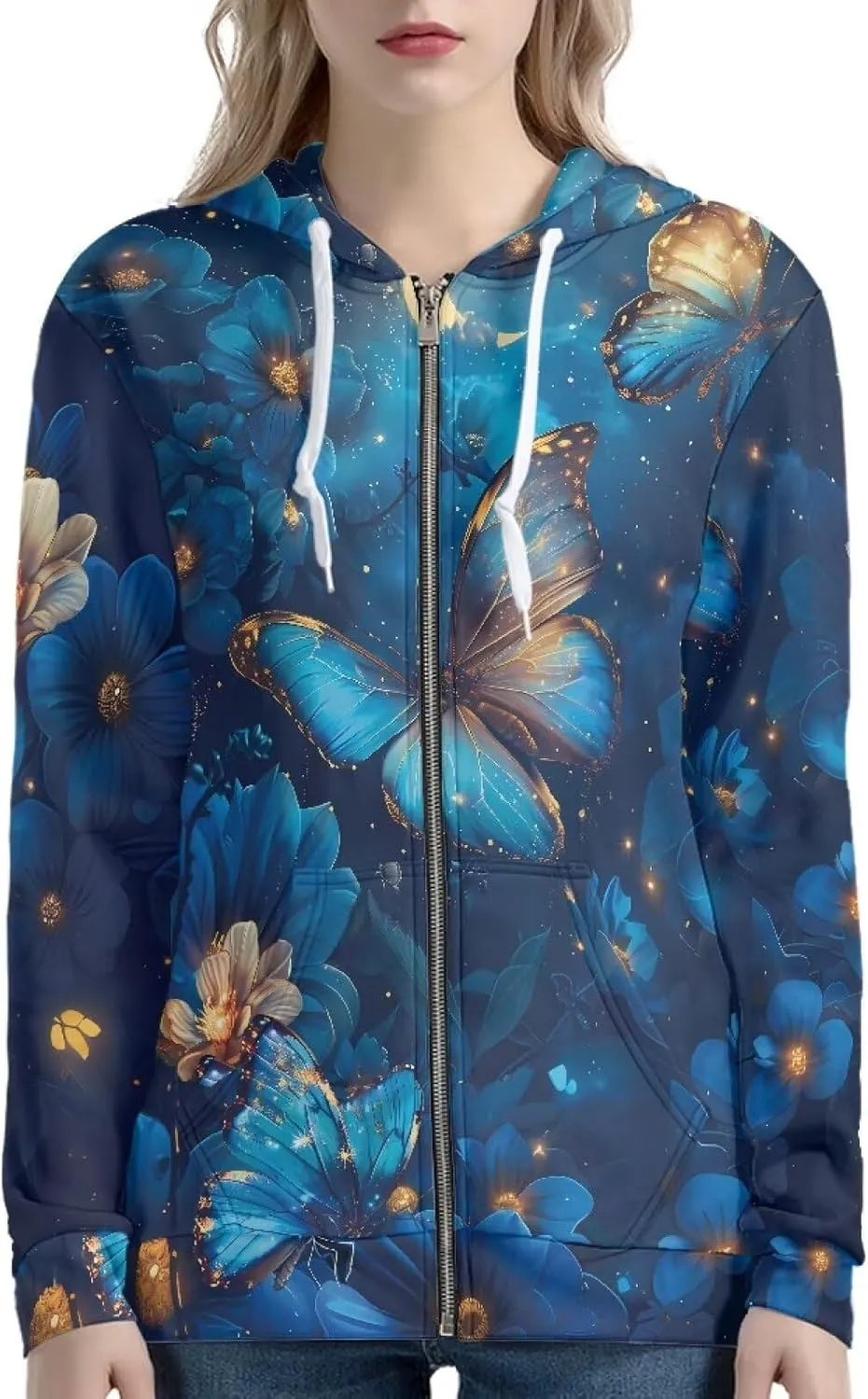 Showudesigns Women's Clothing Zip Up Hoodies XS-5XL Fashion Sweatshirts Clothes Fall Pullover Tops