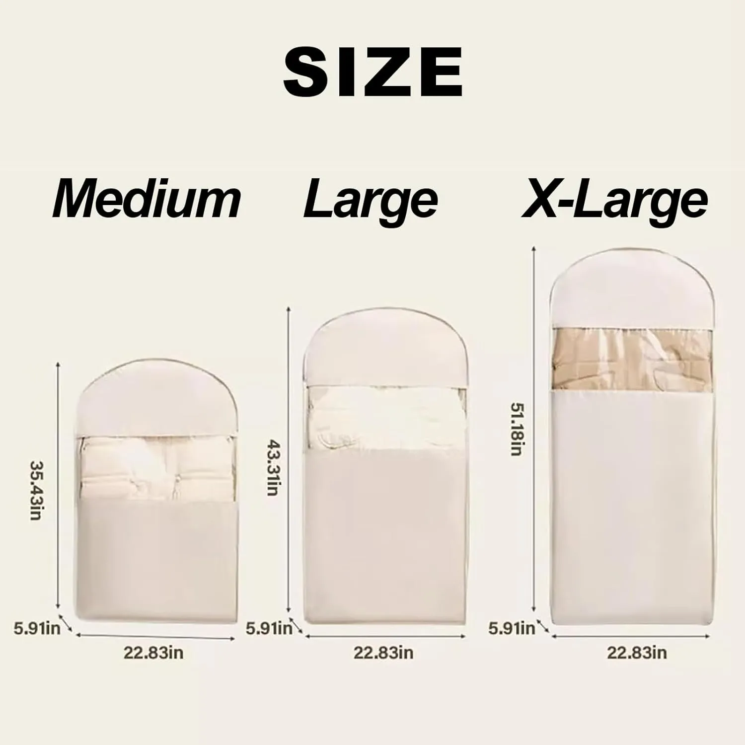 Space Saving Hanging Garment Bag with Self Compression Zipper, 2025 New Space Saver Closet Organizers, Heavy Duty Dust Cover Clothes Bags for Down Coat (Pink, M-35.4 * 22.8 * 5.9in)