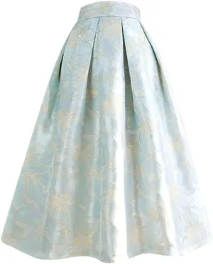 Spring Autumn Vintage High Waisted Pleated Midi Skirts Floral Print Purple Rose Pleated Midi Skirt