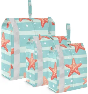 Starfish Stripes Packing Cubes for Suitcases 3 Set Expandable Compression Luggage Packing Organizers for Carry on Suitcase Travel Accessories Luggage Organizer Bags Set