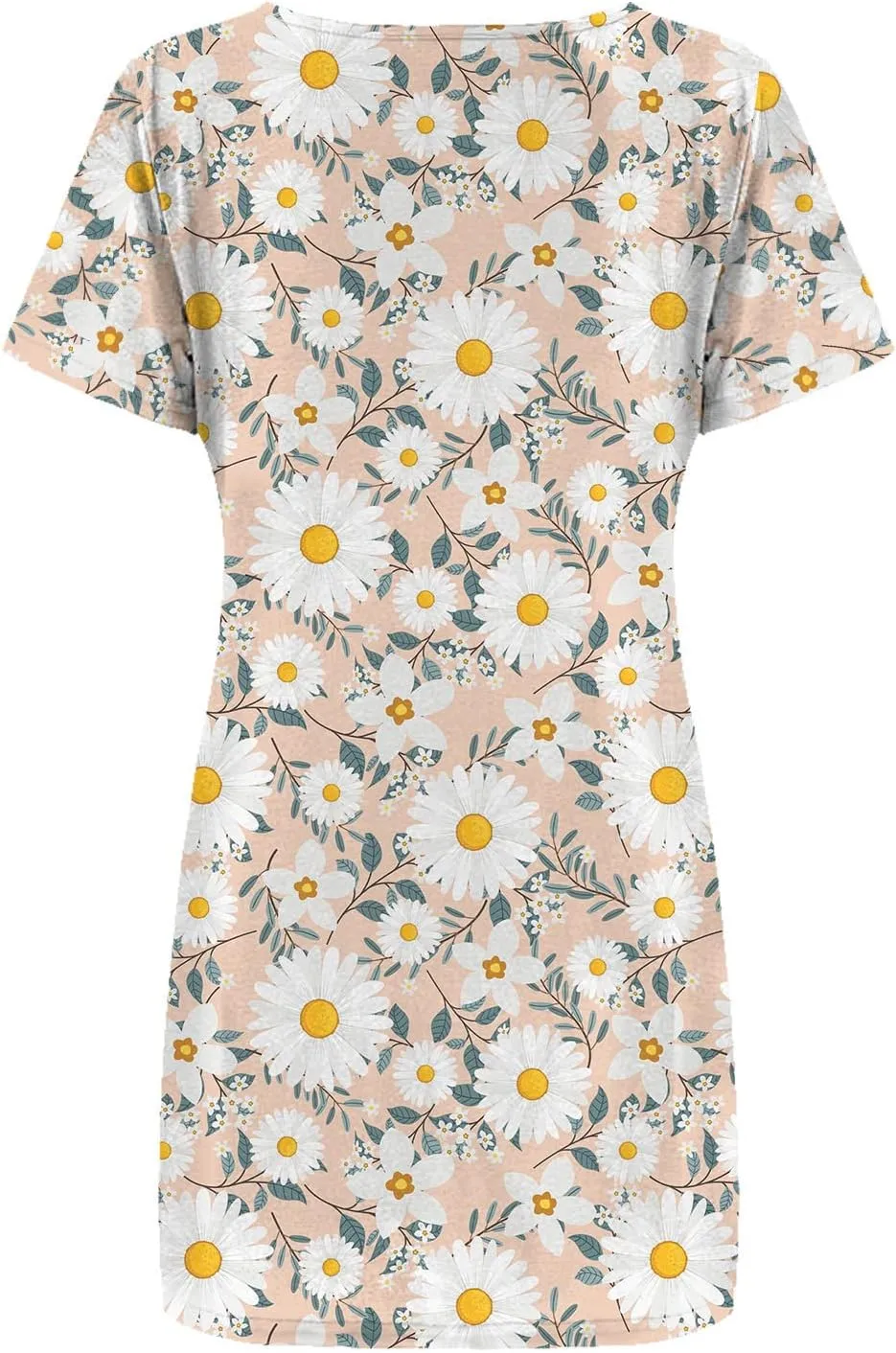Summer Dresses for Women 2023 Casual Floral Crew Neck A-line Short Sleeve Sundresses for Beach Vacation