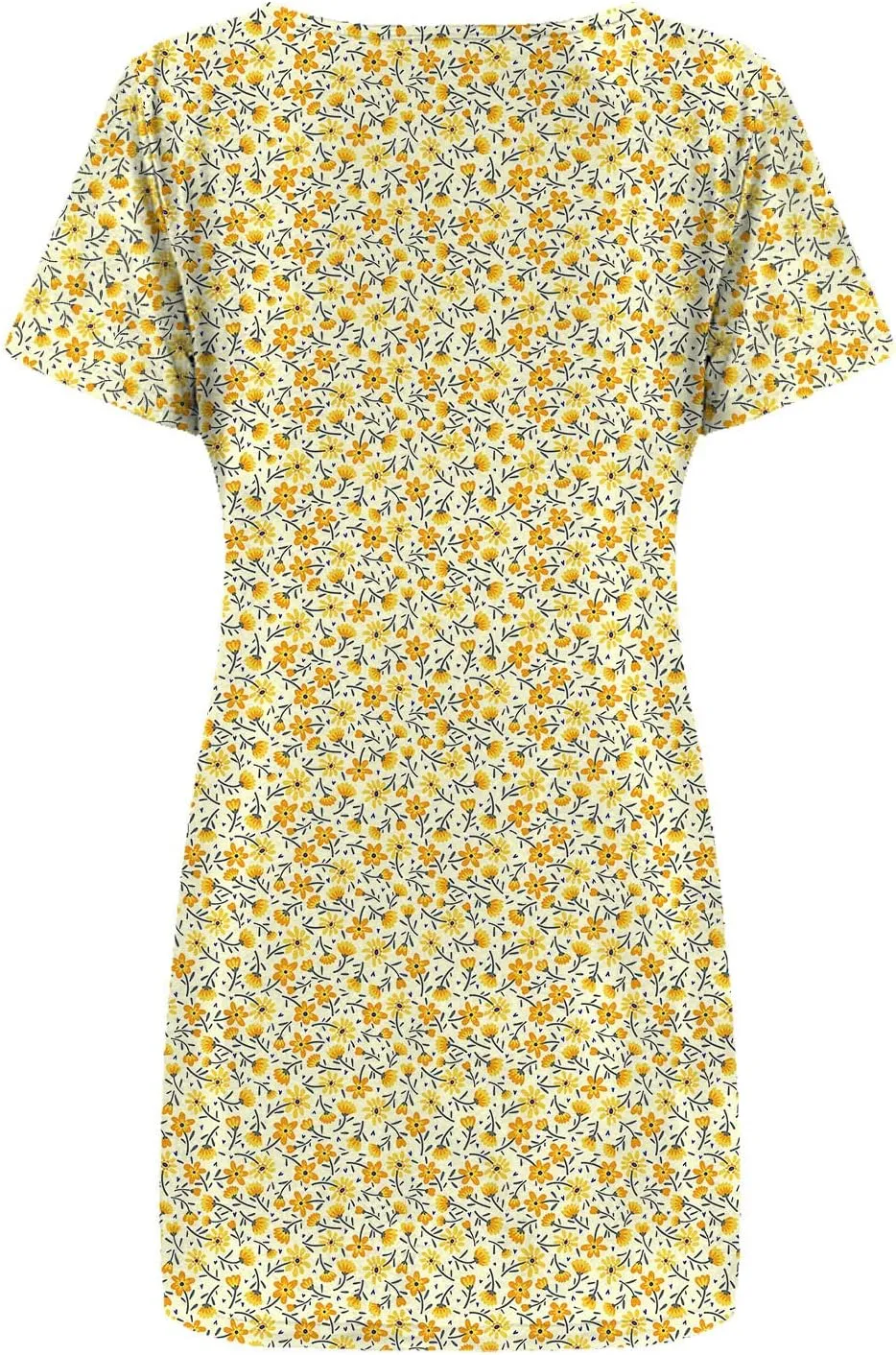 Summer Dresses for Women 2023 Casual Floral Crew Neck A-line Short Sleeve Sundresses for Beach Vacation