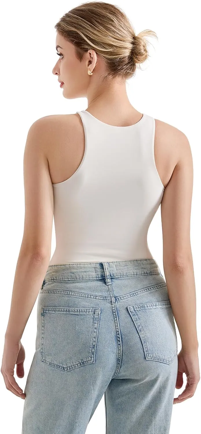 SUUKSESS Women High Neck Sleeveless Double Lined Summer Basic Crop Tank Tops 2025