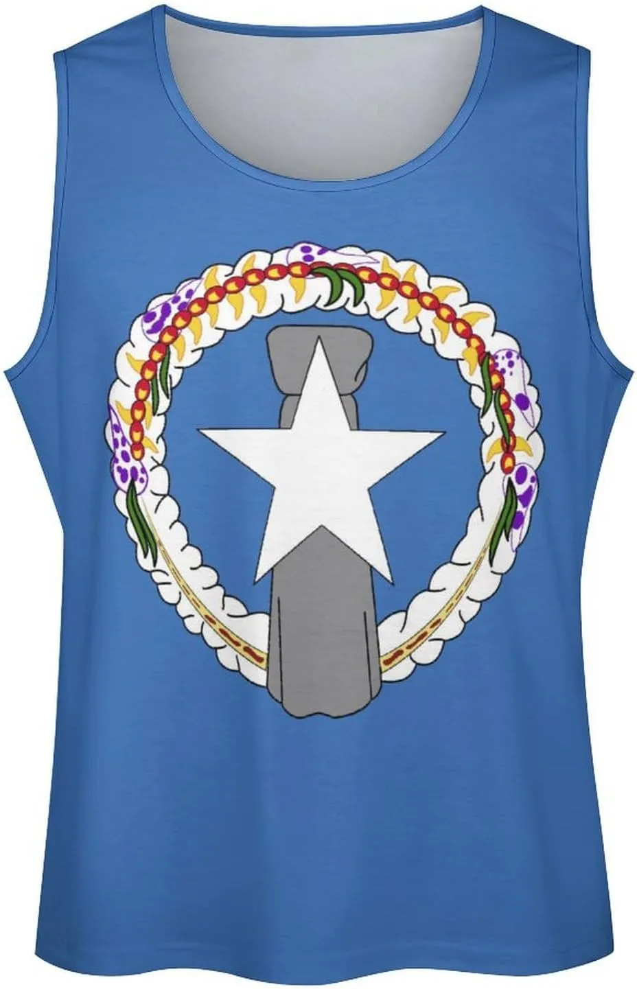 TAIZIYEAH Mens Beach Tank Tops Romanian Flag Sleeveless Lightweight Shirts Summer Running Athletic Swim Shirt