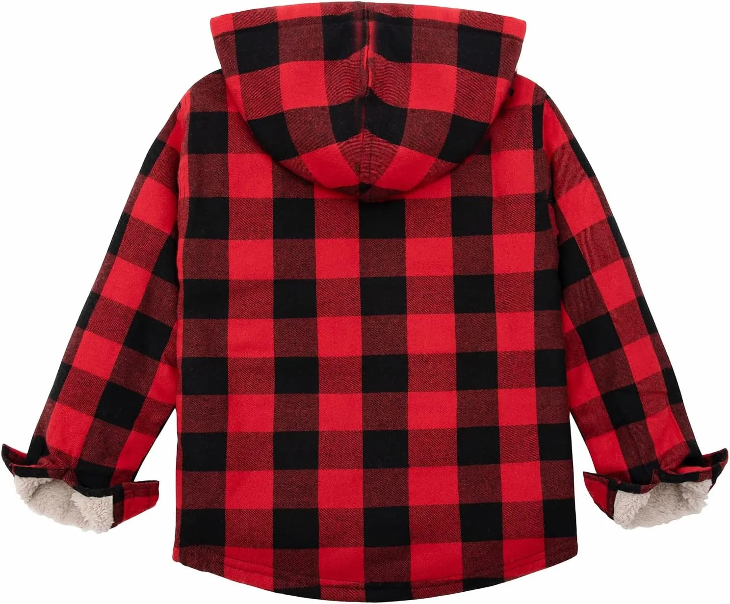 ThCreasa Girls Plaid Flannel Jacket Sherpa Fleece Lined Zip Up Winter Shirts with Hood