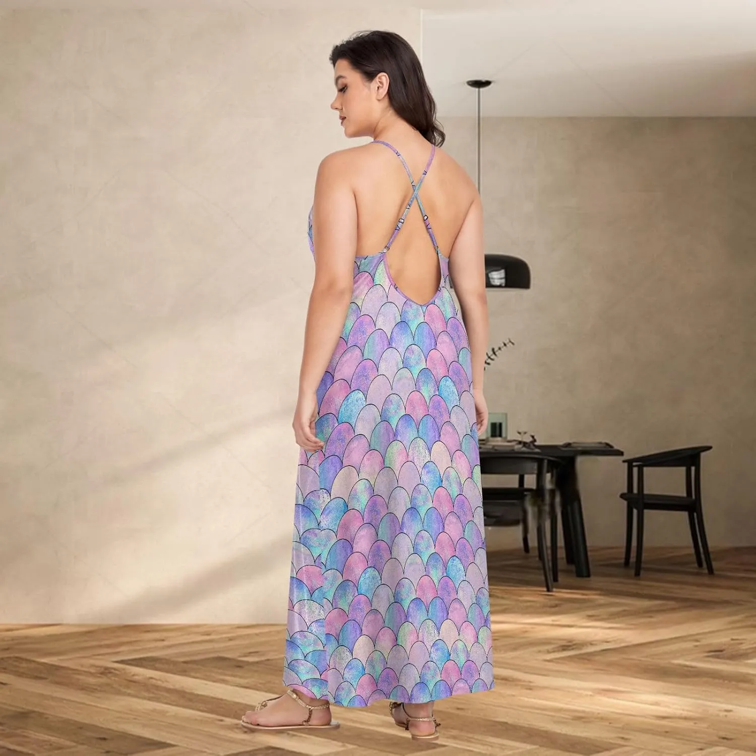 visesunny Plus Size Long Sundresses for Women 2024 Backless Beach Summer Dress Maxi Dress