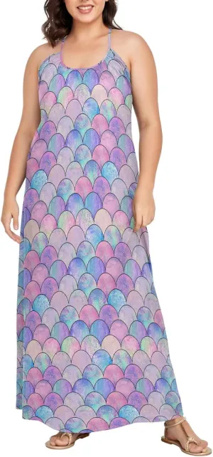 visesunny Plus Size Long Sundresses for Women 2024 Backless Beach Summer Dress Maxi Dress
