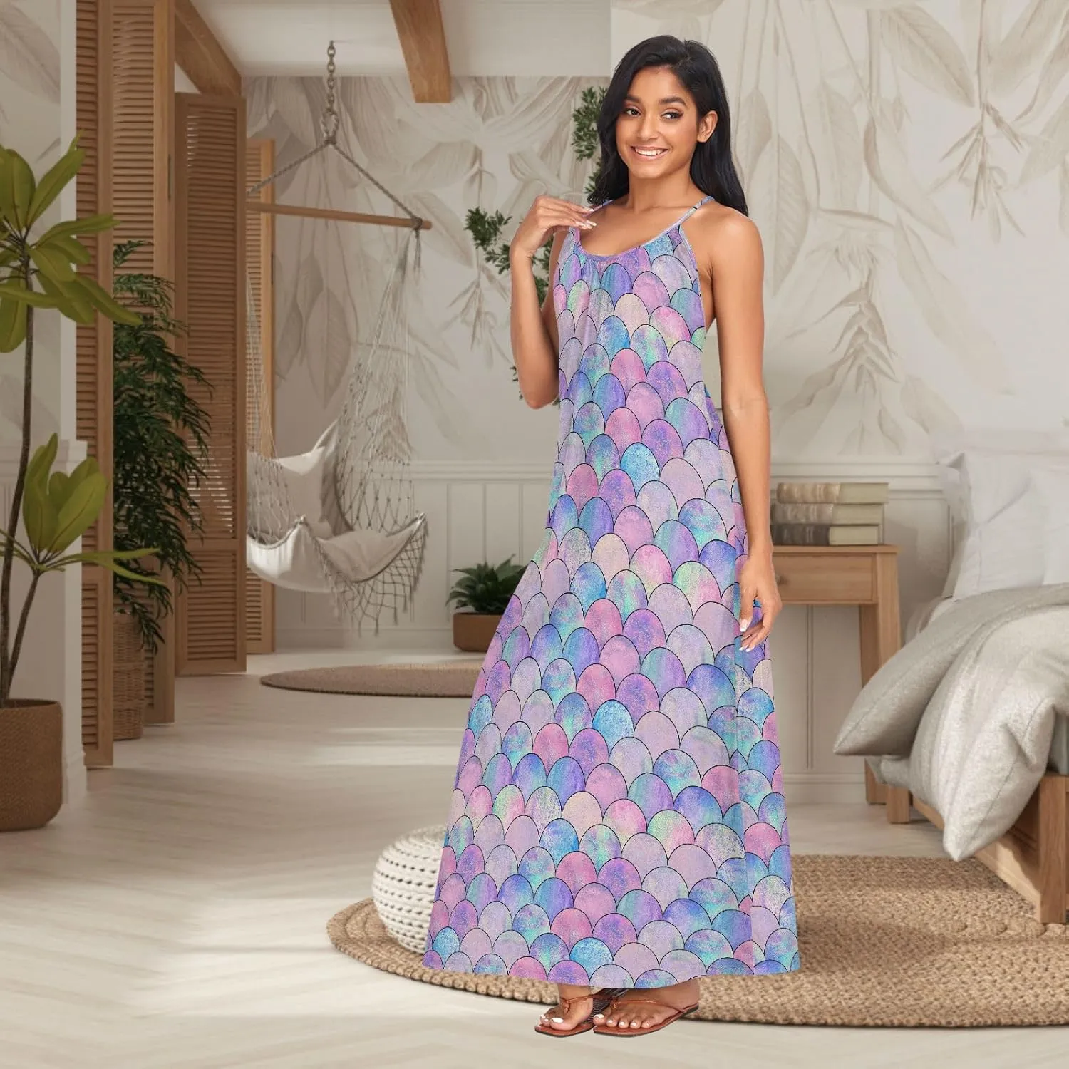 visesunny Plus Size Long Sundresses for Women 2024 Backless Beach Summer Dress Maxi Dress