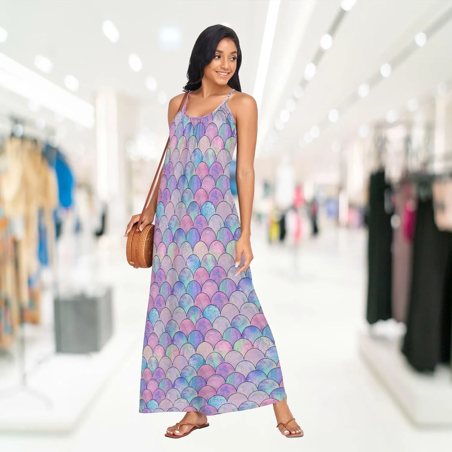 visesunny Plus Size Long Sundresses for Women 2024 Backless Beach Summer Dress Maxi Dress