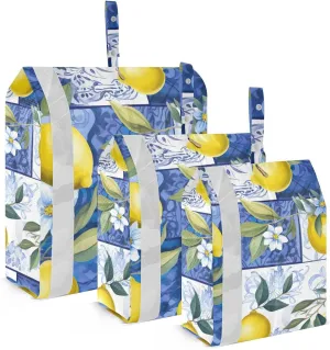 Watercolor Lemons Floral Pattern Packing Cubes for Suitcases 3 Set Compression Lightweight Luggage Packing Organizers for Carry on Suitcase Travel Accessories Luggage Organizer Bags Set