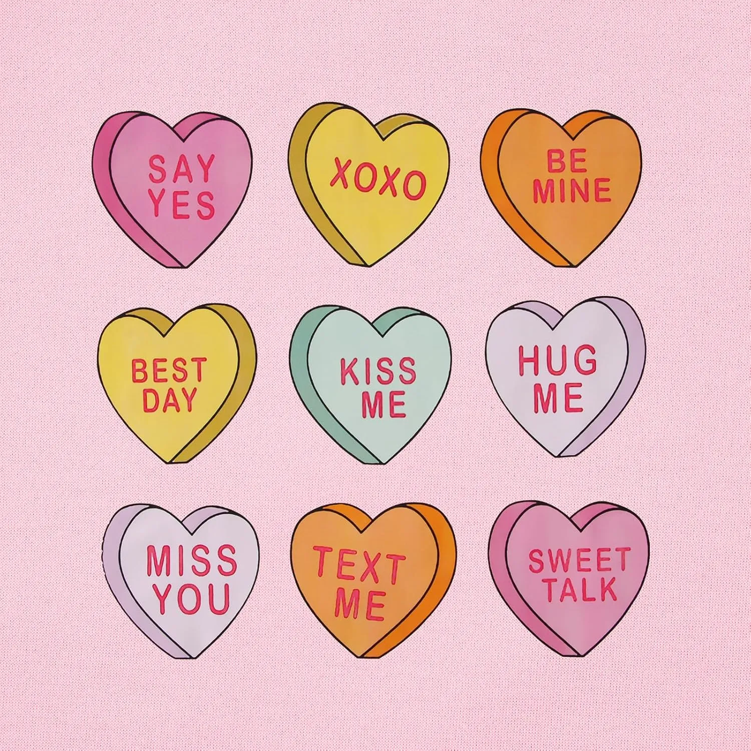Women Valentine Sweatshirt Love Heart XOXO Funny Conversation Heart Graphic Shirt Tops Crewneck Oversized Outfits