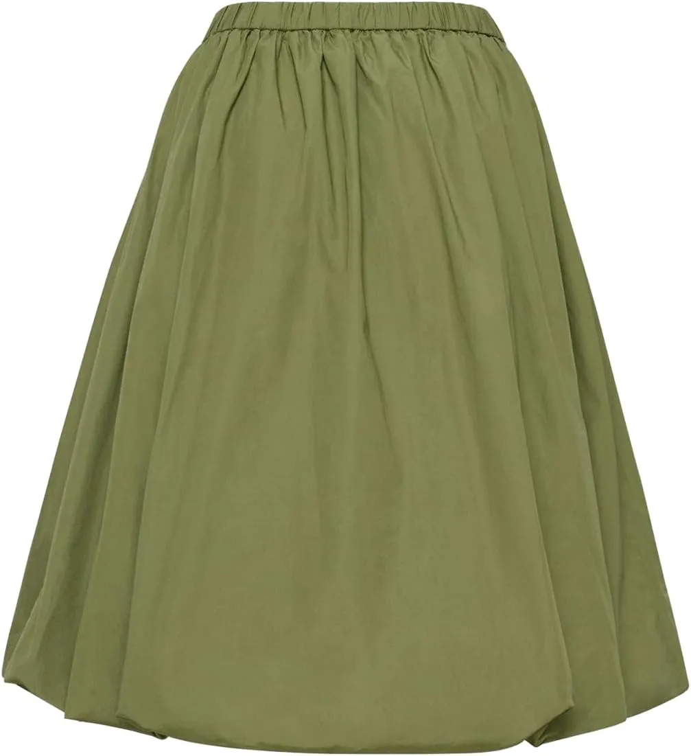 Women Y2k Bubble Maxi Skirt Casual Elastic Waist Flowy A Line Long Skirt Summer Ruffle Midi Skirt Dress Streetwear